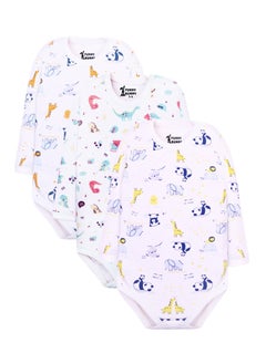 Funny Bunny Pack of 3 Cotton Long Sleeve Bodysuit for Baby  - Image 4