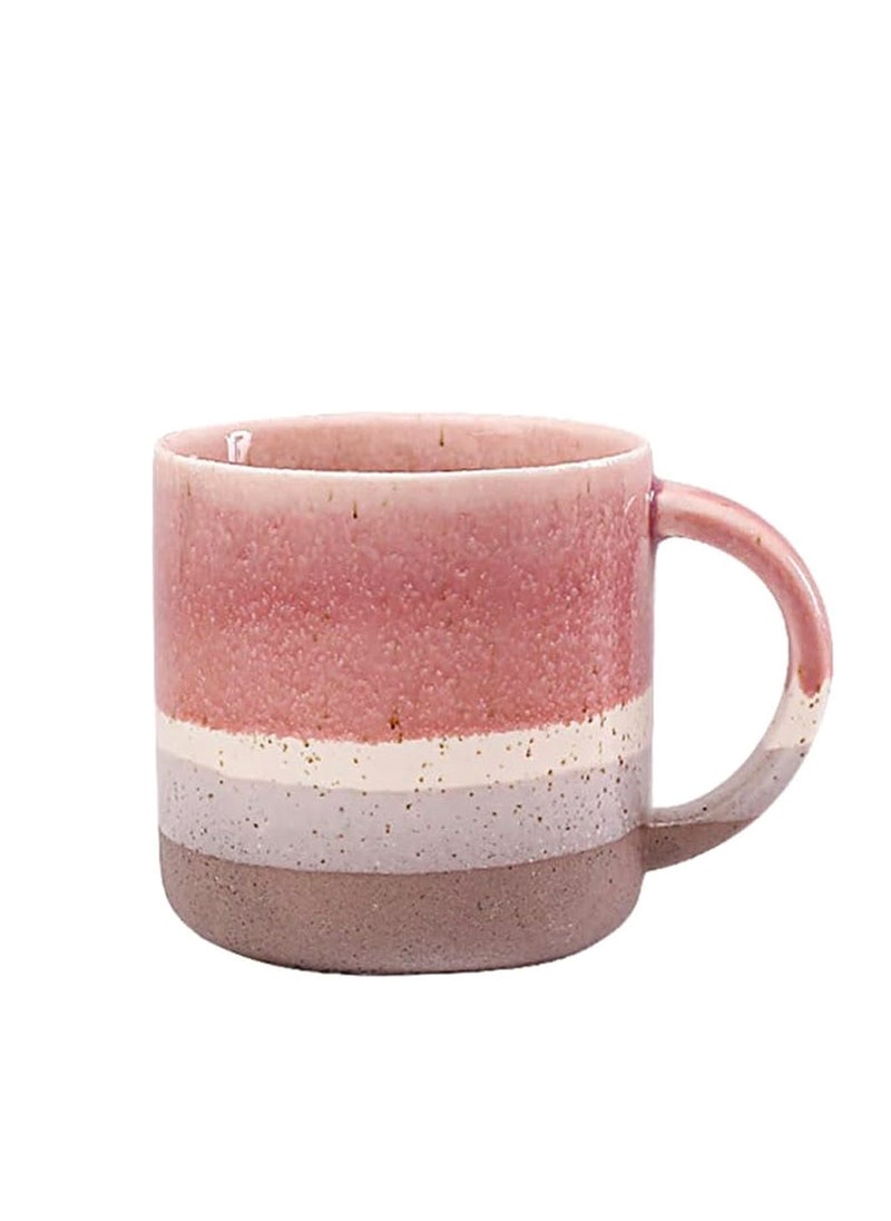 Rightsure Mug Ceramic Cup, 400mL Handle Espresso Cup Retro Tea Mug Milk Cup, Large Capacity Water Mugs for Cappuccino Latte Milk Tea Lemonade Beverage Beer Breakfast Red Coffee Mug, Coral Red  - Image 1