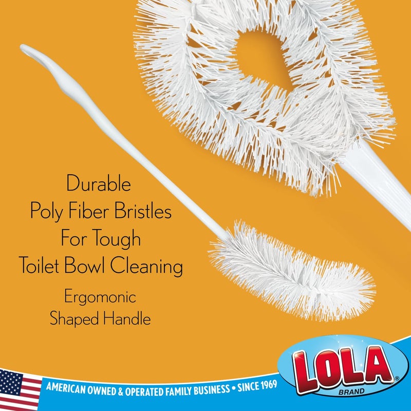LOLA Toilet Bowl Brush w/Curved Head, Coated Wire, Durable Poly Bristles, Reaches Under Toilet Bowl Rim, 1 Pack - Image 4