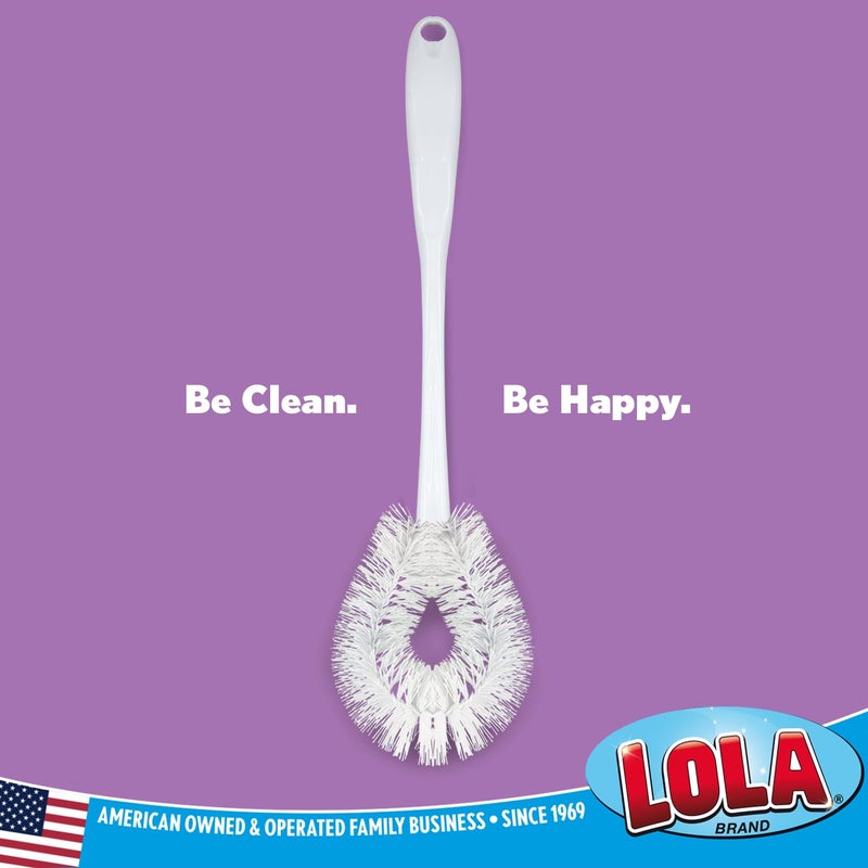 LOLA Toilet Bowl Brush w/Curved Head, Coated Wire, Durable Poly Bristles, Reaches Under Toilet Bowl Rim, 1 Pack - Image 5