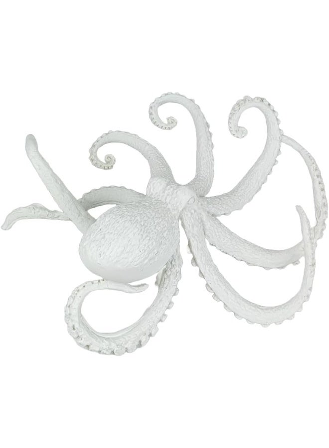 YINZUO YINZUO Resin Octopus Figurine Decorative Ocean-Themed Sea Animal Sculpture for Coastal, Nautical, or Beach House Decor (White) - Image 1