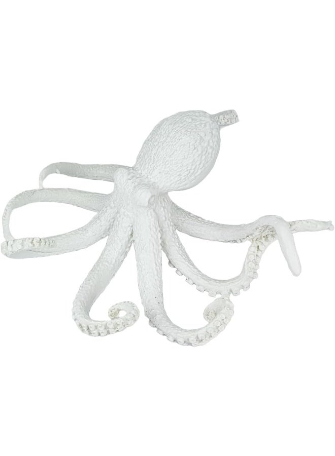 YINZUO YINZUO Resin Octopus Figurine Decorative Ocean-Themed Sea Animal Sculpture for Coastal, Nautical, or Beach House Decor (White) - Image 2