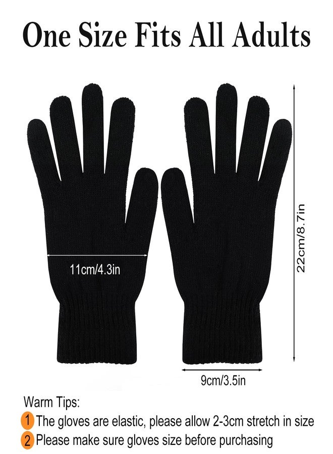 CUGBO 24 Pairs Black Winter Warm Knit Magic Gloves Work Gloves for Unisex Adults-One Size Fits All - Image 2