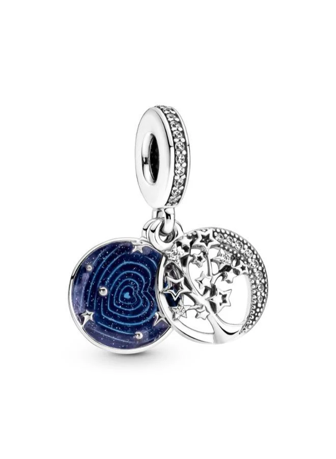 باندورا Double Dangle Tree & Galaxy Moon Charm