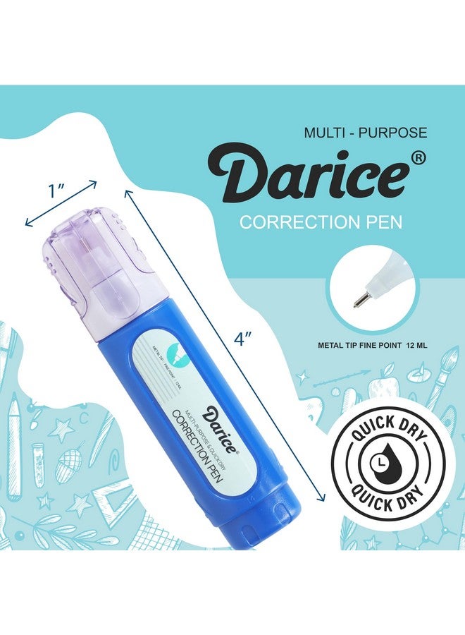 داريس علبة أقلام تصحيح سائلة تحتوي على 24 قلمًا - قلم تبييض سائل متعدد الأغراض بطرف معدني للمدرسة والمكتب والمنزل - Image 3