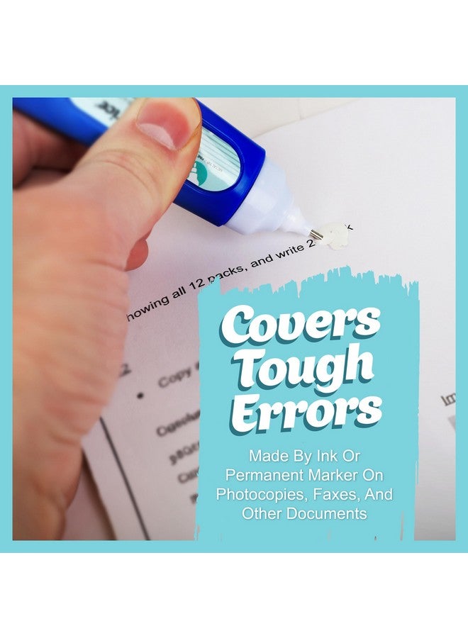 داريس علبة أقلام تصحيح سائلة تحتوي على 24 قلمًا - قلم تبييض سائل متعدد الأغراض بطرف معدني للمدرسة والمكتب والمنزل - Image 4