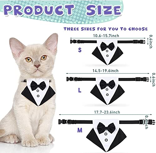 KUTKUT Formal Dog Tux Bandana | Dog Wedding Bandana, Adjustable Dog Bowtie Collar Bandana, Adjustable Neckerchief for Small Dog. (Size: M, Adjustable Neck: 35 cm - 50 cm) - Image 5