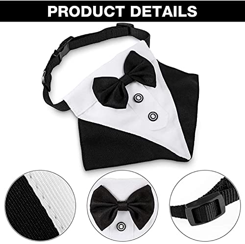 KUTKUT Formal Dog Tux Bandana | Dog Wedding Bandana, Adjustable Dog Bowtie Collar Bandana, Adjustable Neckerchief for Small Dog. (Size: M, Adjustable Neck: 35 cm - 50 cm) - Image 2