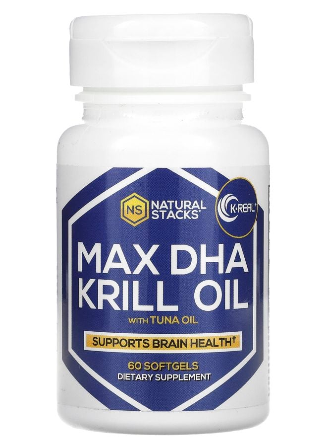 Natural Stacks Max DHA Krill Oil with Tuna Oil 60 Softgels