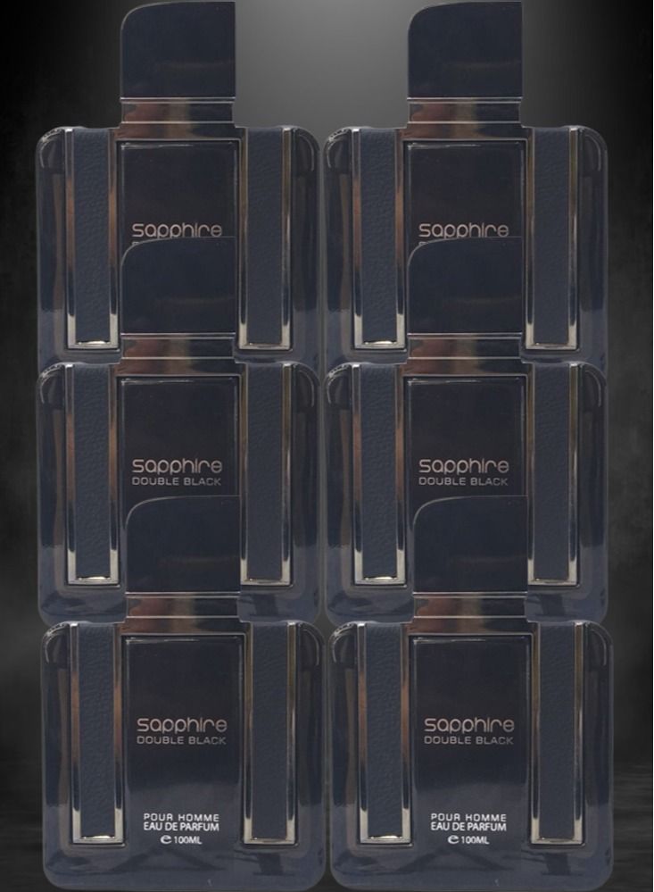 Sapphire 6 Pieces Sapphire Double Black EDP 100ML - Image 1
