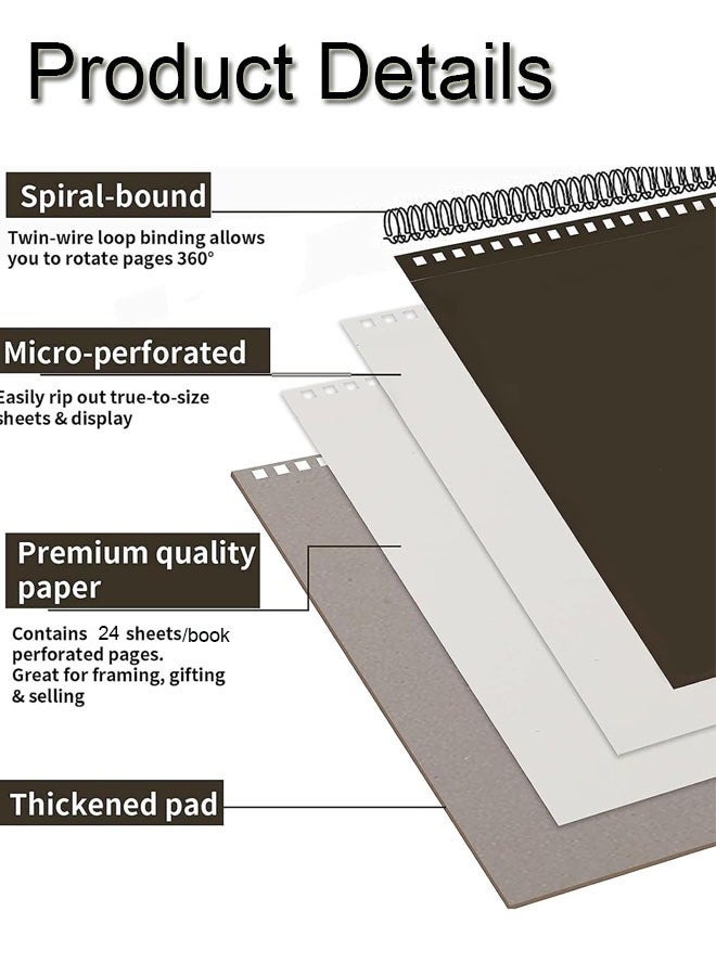 GBQ 2PCS A4(21*29.7cm)Sketchbook 24 Sheets/Book A Total Of 48 Sheets Sketchbooks Spiral-Bound Hardcover Art Books - Image 3