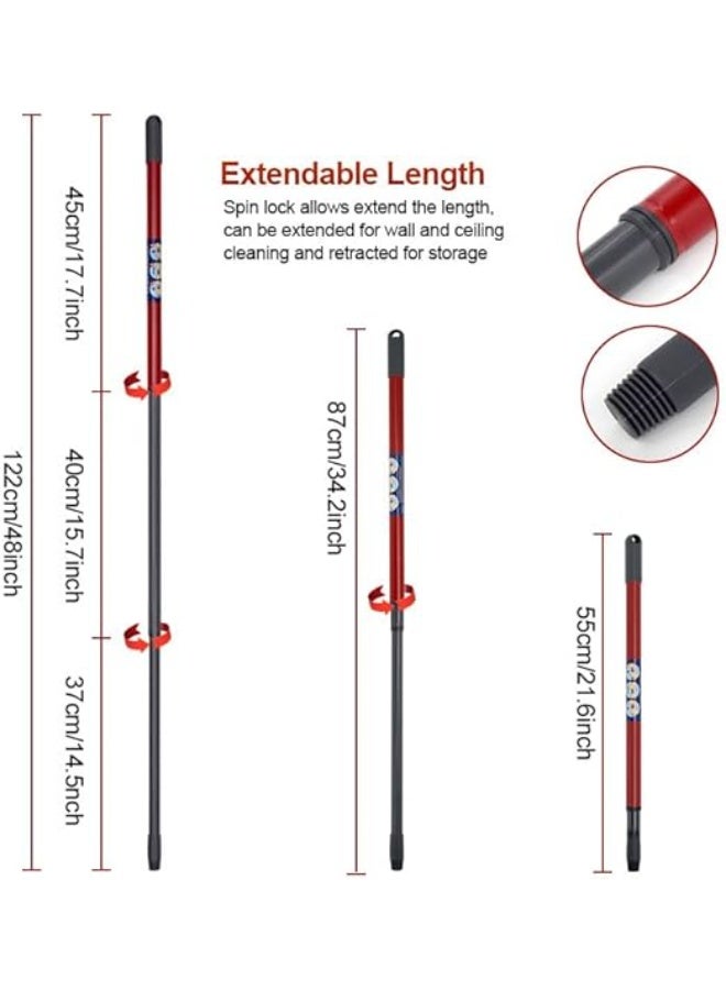 يوريفو طقم ممسحة دوارة ودلو مع دواسة قدم، مقبض قابل للسحب بثلاثة أقسام، ممسحة أرضية مع عصارة دوارة، رأس مسحة من الألياف الدقيقة 100% - Image 2