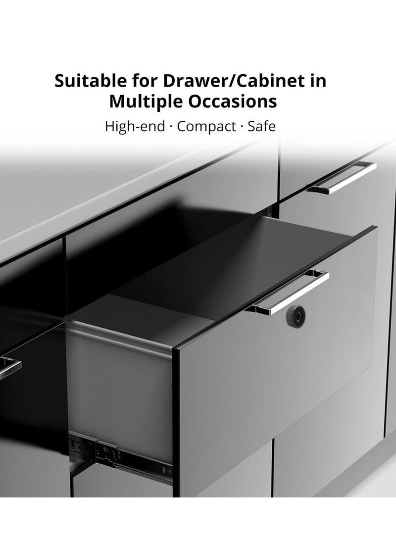 Fingerprint Drawer Lock, Intelligent Biometric Cabinet Lock Keyless Privacy Lock Office Locker Furniture Fitness Cabinet Lock DIY Hidden File Closet Lock (black)  - Image 5
