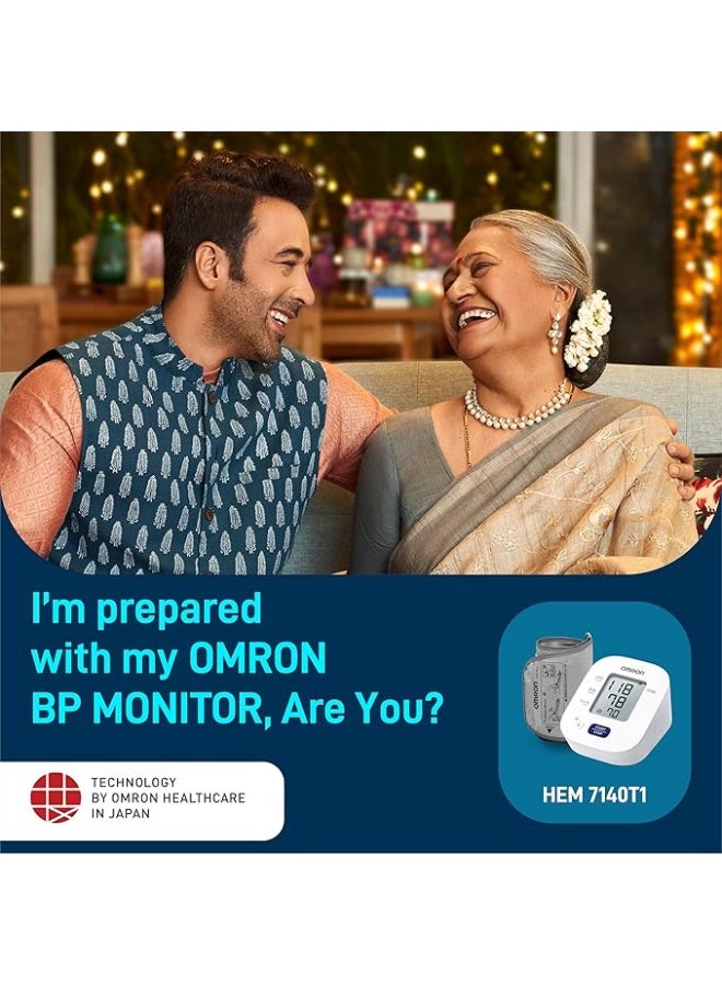Omron HEM 7140T1 Bluetooth Arm Blood Pressure Monitor Recommended Brand By Doctors,With Japanese Technology,Cuff Wrapping Guide,Hypertension Indicator&Intellisense Technology For Accuracy Measurement - Image 3