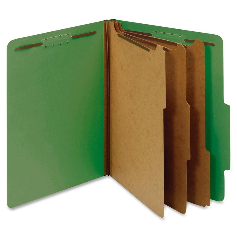 Pendaflex Classification Folders, Standard, 3 Dividers, Embedded Fasteners, 2/5 Cut Tab, Dark Green, Letter, 10/BX (24097)