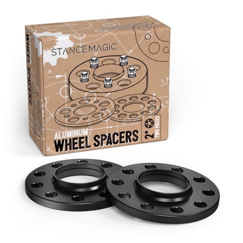 StanceMagic 2pcs 12mm (0.5 inch) 5x120 Hubcentric Wheel Spacers (72.6, 72.56 Bore) Black Compatible with BMW 135i 318i 320i 325i 328i 335i M3 428i 435i M4 525i 528i 530i 535i M5 Z3 Z4 640i 645ci E36 E46 E90 E92 - Image 1