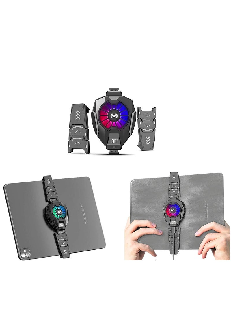 مبرد للتابلت  مبرد للايباد والتابلت، مروحة تبريد للالعاب شبه موصلة بضوء RGB لهواة الالعاب - Image 1