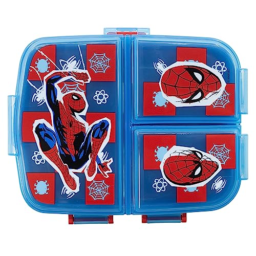 Gluman Partition Lunch Box for Kids with Snap Lock Closure | 4 Compartment Lunch Box for School | 4 Tier Air Tight Lunch Box for Kids Fresh Box for Pasta, Salad, Wraps 500 ml (Disney Spiderman) - Image 3