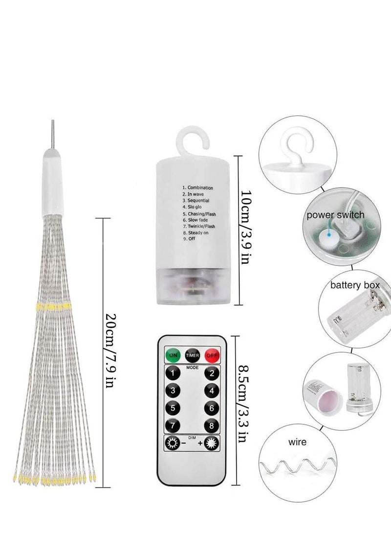 أضواء الألعاب النارية 1 عبوة أضواء LED للحدائق تعمل بالبطارية، 8 أوضاع أضواء معلقة للحديقة مع جهاز تحكم عن بعد، أضواء نجمية مقاومة للماء مع جهاز تحكم عن بعد، للحديقة، الحفلات، في الهواء الطلق، داخل المنزل - Image 5