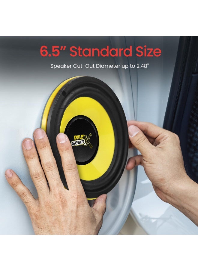 Pyle 6.5 Inch Mid Bass Woofer Sound Speaker System - Pro Loud Range Audio 300 Watt Peak Power W/ 4 Ohm Impedance And 60-20Khz Frequency Response For Car Component Stereo Plg64,Yellow - Image 4