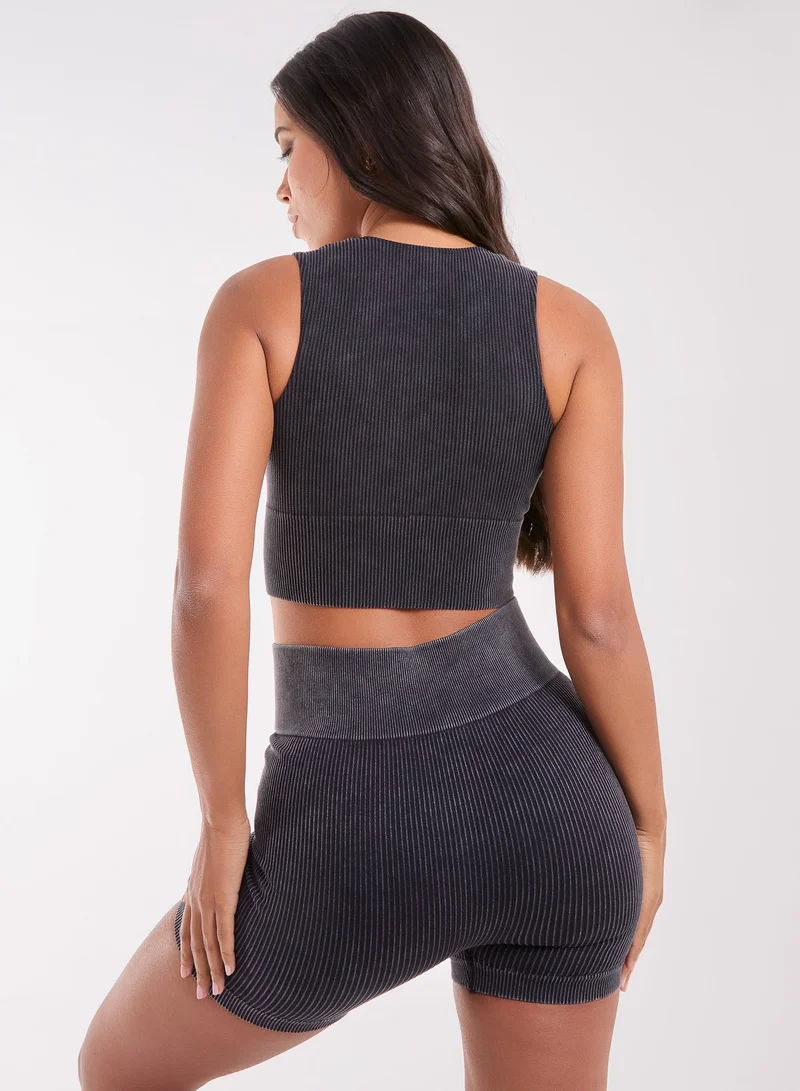 Pink Vanilla Washed Active Crop Top