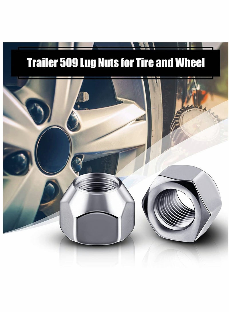 MUNTAQI 20 Inch Trailer Lug Nuts 10 Pieces 509 Tire Lugs Wheel Nuts Wheel Trailer Lugs Tire Acorn Nut Silver Lug Nuts Open End Finish Lug Nuts for Trailers Tire Wheel Tire Screw Iron Rim Tire Nut - Image 5
