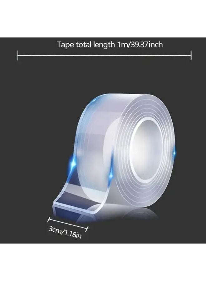 2 قطعة شريط لاصق مزدوج الوجهين 0.79 × 39.37 بوصة قوي قابل لإعادة الاستخدام للمطبخ - Image 5