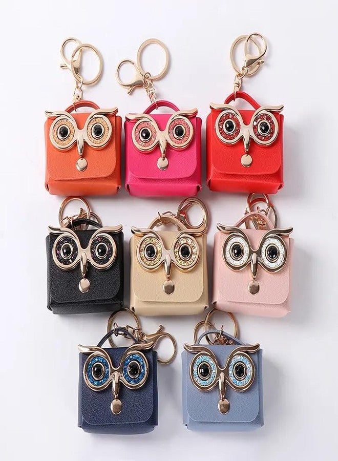 Lupro Keychain Coin Purse Earphone Storage Case Mini Owl Design Holder Bag Charm for Girls and Women, Pack of 1 (Black) - Image 4