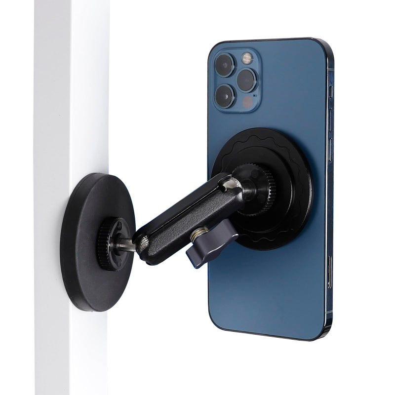 Leenconghui Gym Magnetic Phone Holder for MagSafe, Dual Magnetic Phone Mount for Gym Attach to Metal Surface, Compatible with iPhone 16 15 14 13 Pro Max MagSafe Case, 360Â° Adjustable, Perfect for Recording Video - Image 1