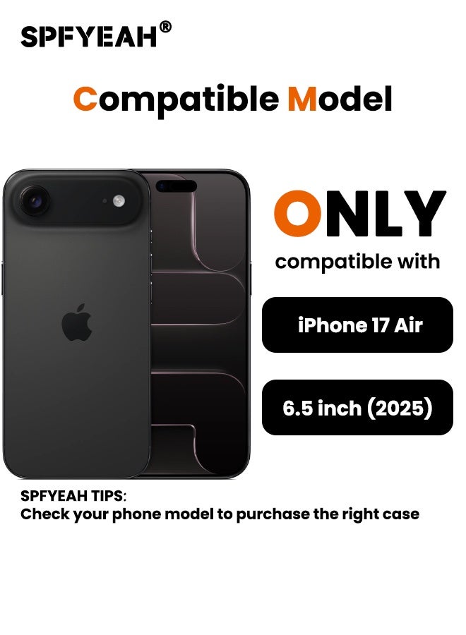 SPFYEAH [2-in-1] iPhone 17 Air Case with Privacy Screen Protector,  Upgraded [Full Camera Protection] [Magsafe Compatible] [Frosted Translucent] Slim Shockproof Durable Magnetic Case for iPhone 17 Air 6.5 inch (Black, 1+1 Pack) - Image 2