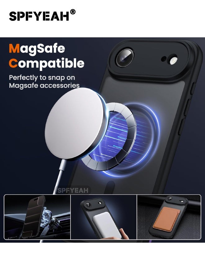 SPFYEAH [2-in-1] iPhone 17 Air Case with Privacy Screen Protector,  Upgraded [Full Camera Protection] [Magsafe Compatible] [Frosted Translucent] Slim Shockproof Durable Magnetic Case for iPhone 17 Air 6.5 inch (Black, 1+1 Pack) - Image 3