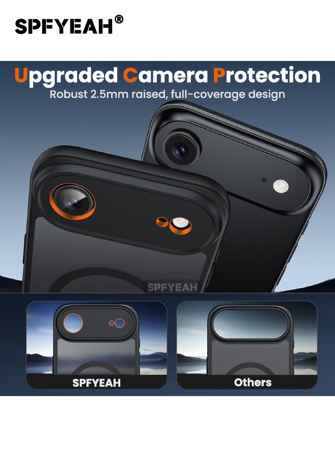 SPFYEAH [2-in-1] iPhone 17 Air Case with Privacy Screen Protector,  Upgraded [Full Camera Protection] [Magsafe Compatible] [Frosted Translucent] Slim Shockproof Durable Magnetic Case for iPhone 17 Air 6.5 inch (Black, 1+1 Pack) - Image 4