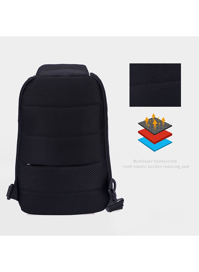 حقيبة ظهر للسفر مضادة للسرقة مزودة بمنفذ شحن USB أسود - Image 2