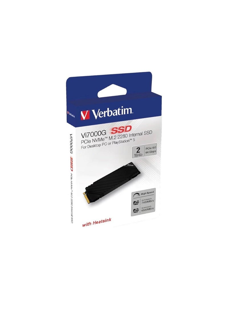 Verbatim Vi7000G 2TB PCIe NVMe M.2 2280 Internal SSD with Heatsink | PCIe Gen 4.0 | Up to 7400MB/s | For PlayStation 5 & Desktop PC | High-Speed Storage - Image 5