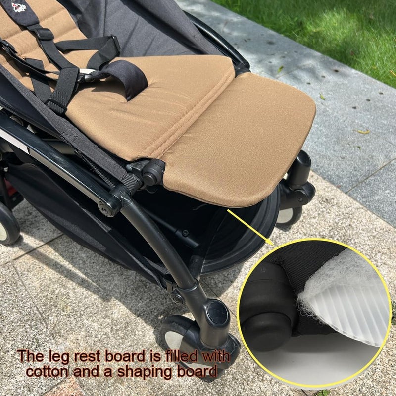 Feliliber Stroller Leg Rest Compatible with Babyzen YOYO - Foldable Stroller Without Disassembly - Extend 6.2 inch Easy to Attach & Clean, Soft Fabric (Toffee) - Image 4