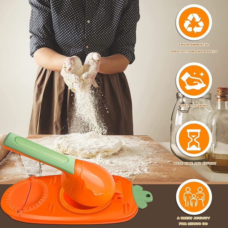 PARVY Ghughra Momos Maker Machine 2 in 1 Dumpling Maker Dumpling Skin Press Mould for Gujiya MakingDumpling Maker Mould Machine Kitchen Dumpling Making Tool with Puri Maker 1Pcs Multicolor - Image 2