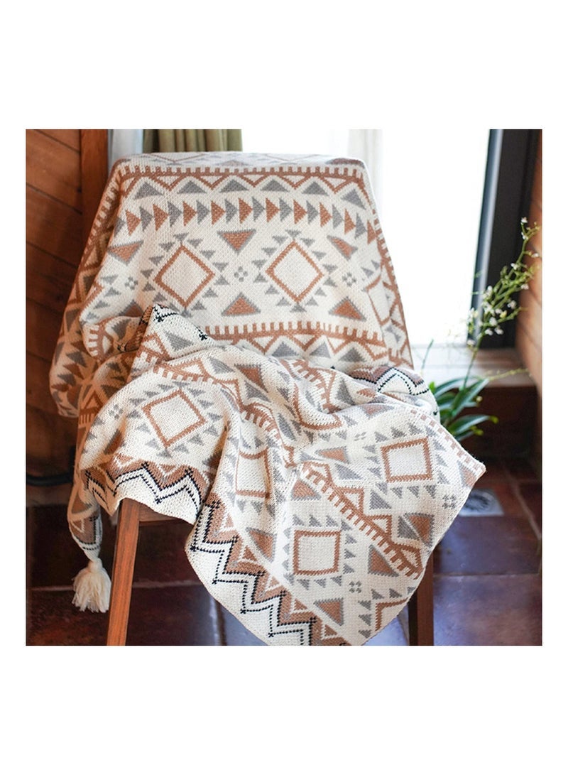 Sofa Blanket Combination Beige/Brown/Grey 130x150cm - Image 4