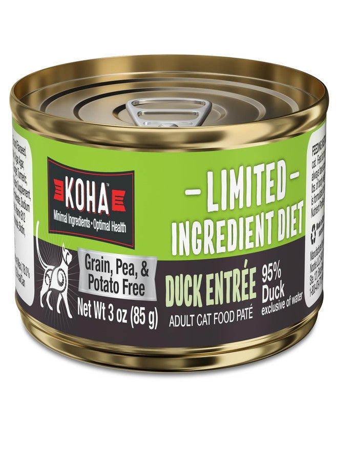 KOHA Limited Ingredient Diet Duck Pate for Cats - Single Meat Wet Cat Food for Sensitive Stomachs - Pate Cat Food with No Fillers - 3oz Pack of 24 - Image 1
