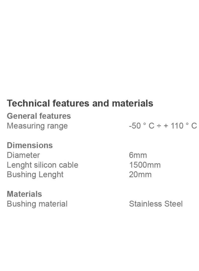 ان تي سي مستشعر درجة الحرارة NTC 1.5 متر - Image 2