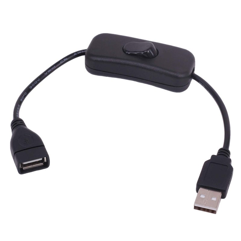 كابل USB مجموعة 3 قطع - كابل تمديد ذكر إلى أنثى مع مفتاح هزاز مدمج لجهاز تسجيل القيادة، مصباح مكتب LED، مروحة USB، شريط LED (مجموعة 3 قطع أسود) - Image 3