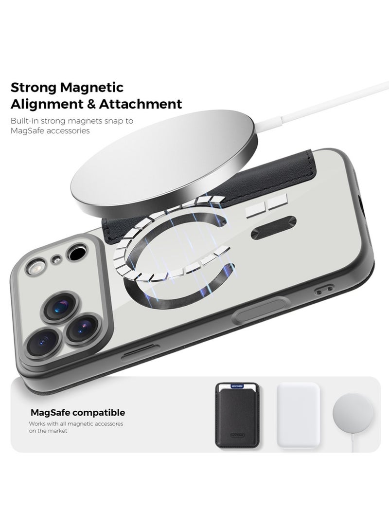 X-level for iPhone 17 Pro Case 6.3" 2025, Clear Back Flip Wallet Case with RFID Blocking Card Slots & Camera Lens Protector, Compatible with MagSafe, PU Leather Protective Fold Cover with Stand, Black - Image 2