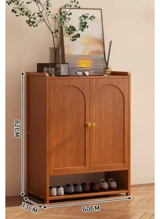 BEST ONE Practical and Stylish Shoe Storage Cabinet Ideal for Maintaining an Organized, Neat, and Attractive Living Space 60x33x82cm Brown 2 Door 6 Layer - Image 2