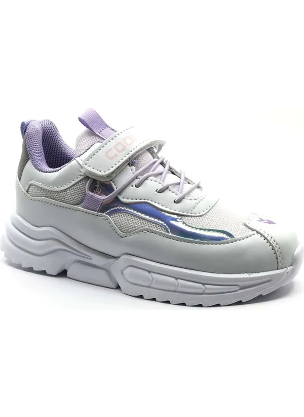 Cool Zoom White-Platinum Girls Casual Sneakers