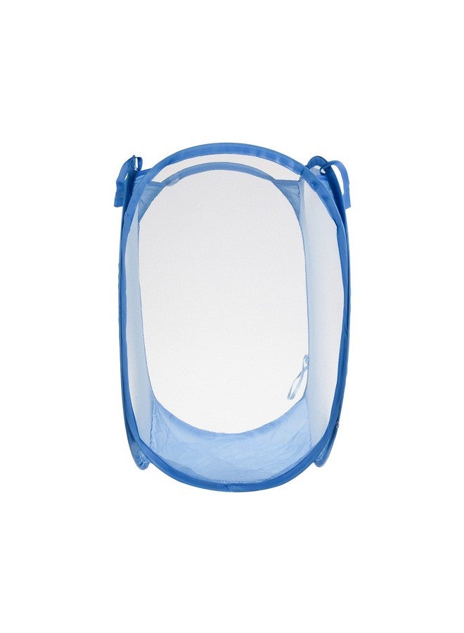 Kuber Industries Laundry Basket | Net Foldable Laundry | Nylon Storage Basket with Handle | Clothes Basket for Home | Hostel | Toy Storage | 20 Liter | Blue - Image 2