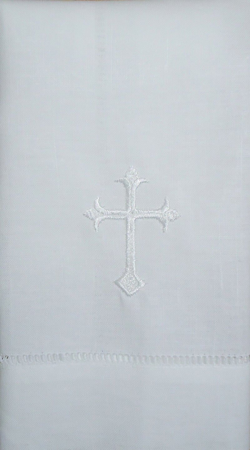 Integrity Designs White Linen Baptism/Christening Cloth with White Cross - Image 4