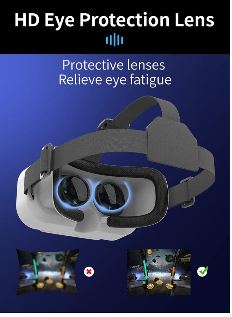 سماعة الواقع الافتراضي للهاتف ضمن شاشة عرض 4.7-7.2 بوصة نظارات الواقع الافتراضي العالمية الناعمة المريحة المحدثة نظارات ثلاثية الأبعاد متوافقة مع iPhone وAndroid مجموعة الواقع الافتراضي القابلة للارتداء للأطفال والكبار - Image 5