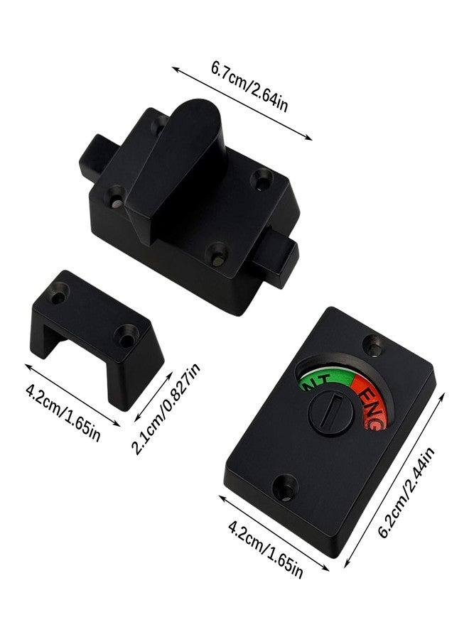 فلاين قطع من أقفال المزلاج المؤشرة، قفل باب من سبائك الزنك مع مؤشر، قفل باب مع مؤشر مزلاج، قفل باب أسود اللون، مناسب للحمامات العامة، يُشير إلى حالة الباب (شاغر/مشغول). - Image 2
