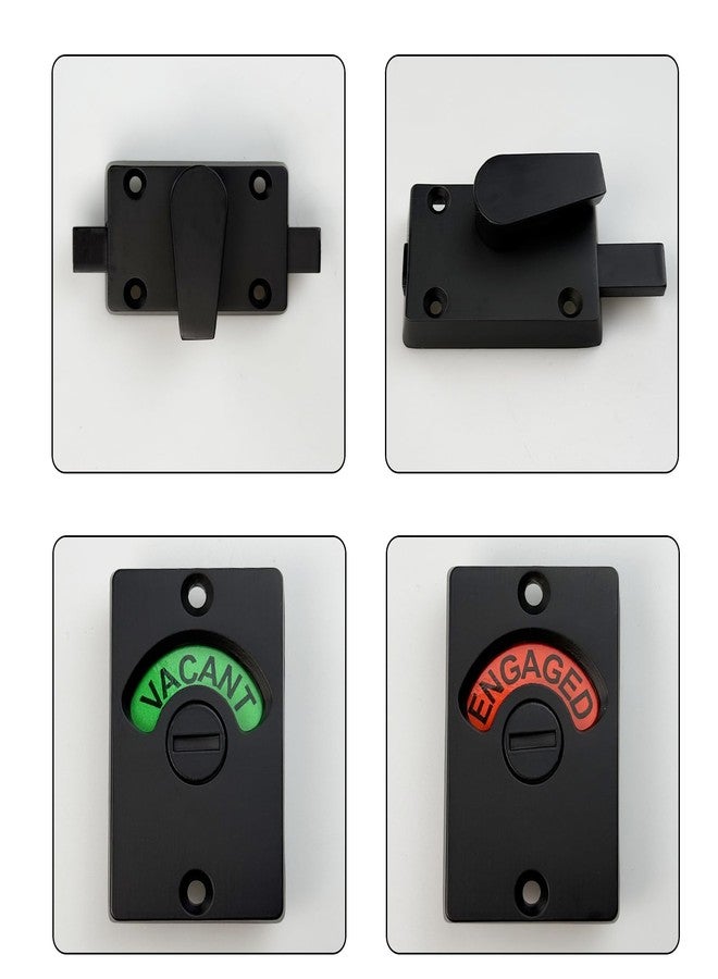 فلاين قطع من أقفال المزلاج المؤشرة، قفل باب من سبائك الزنك مع مؤشر، قفل باب مع مؤشر مزلاج، قفل باب أسود اللون، مناسب للحمامات العامة، يُشير إلى حالة الباب (شاغر/مشغول). - Image 5