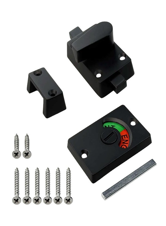 فلاين قطع من أقفال المزلاج المؤشرة، قفل باب من سبائك الزنك مع مؤشر، قفل باب مع مؤشر مزلاج، قفل باب أسود اللون، مناسب للحمامات العامة، يُشير إلى حالة الباب (شاغر/مشغول). - Image 3