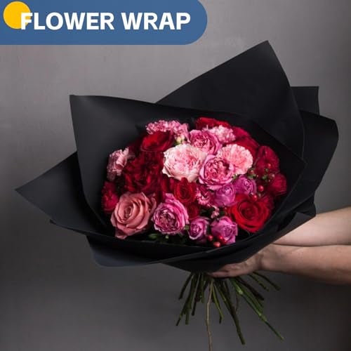 Donyang Black Wrapping Paper, 15"×450" Art Craft Kraft Paper Construction Bulletin Board Decorative Paper Roll for Father’s Day Birthday Halloween, Bouquet Graduation Gift Wrap for Nurse Men - Image 4